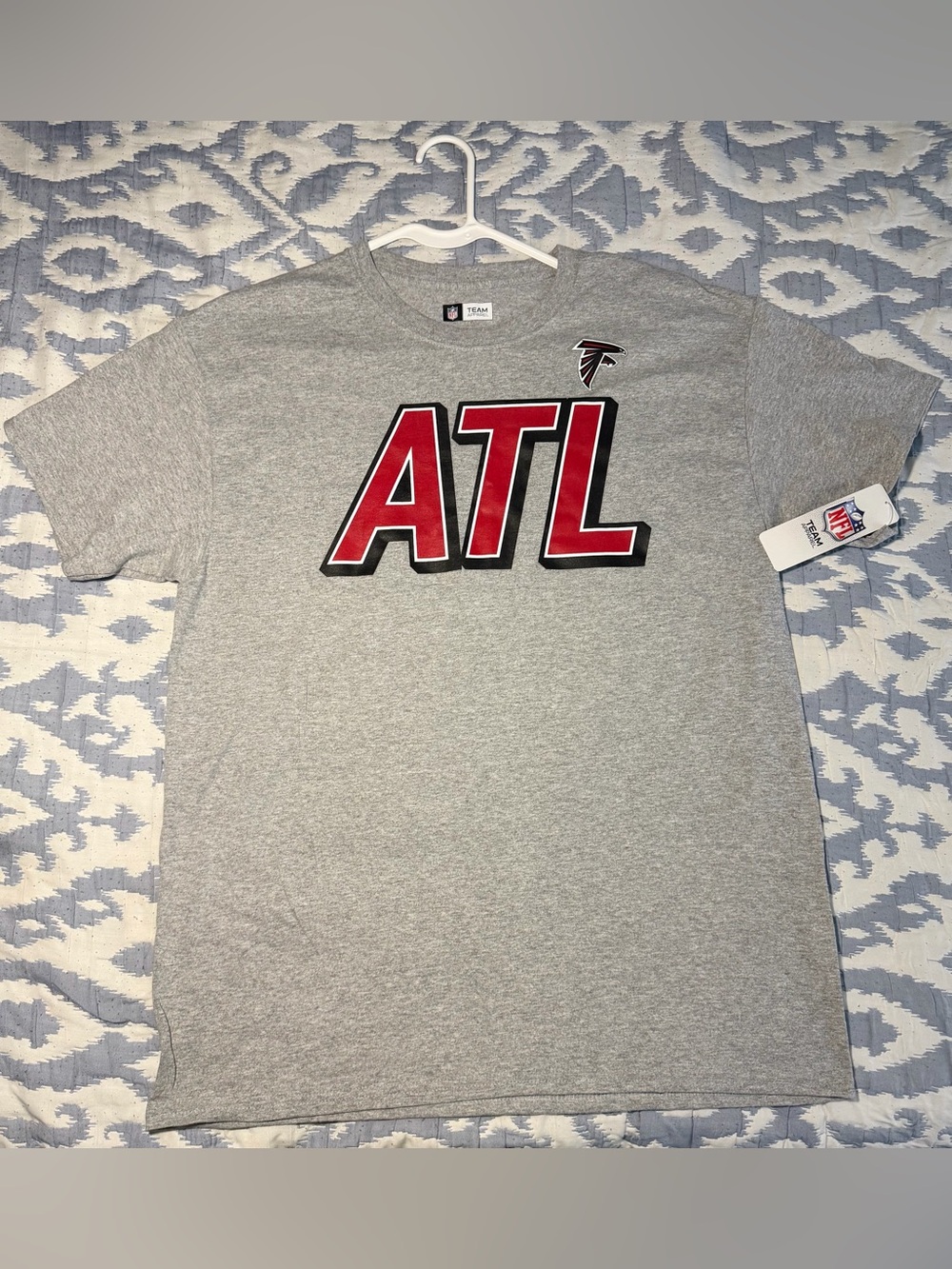 Atlanta Falcons NFL Long Sleeve Shirt Gray Large NWT